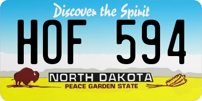 ND license plate HOF594
