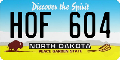 ND license plate HOF604