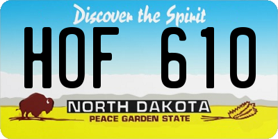 ND license plate HOF610