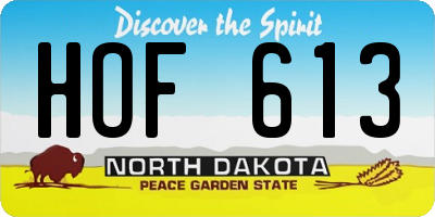 ND license plate HOF613