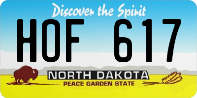 ND license plate HOF617