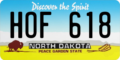 ND license plate HOF618