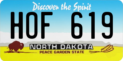 ND license plate HOF619