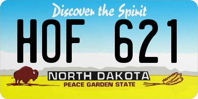 ND license plate HOF621