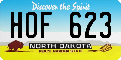 ND license plate HOF623