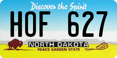 ND license plate HOF627