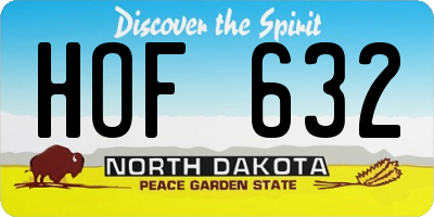 ND license plate HOF632
