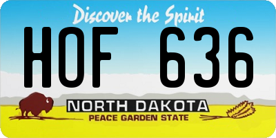 ND license plate HOF636
