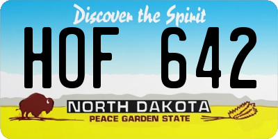 ND license plate HOF642