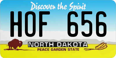 ND license plate HOF656