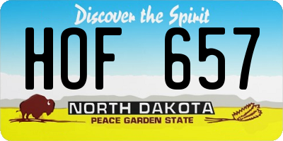 ND license plate HOF657