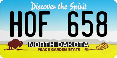 ND license plate HOF658