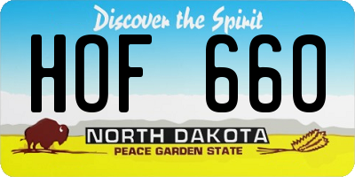 ND license plate HOF660