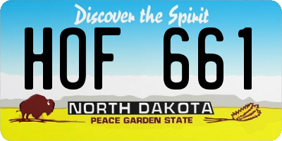 ND license plate HOF661