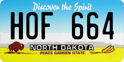 ND license plate HOF664