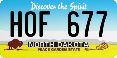ND license plate HOF677