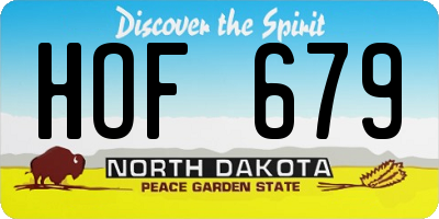ND license plate HOF679