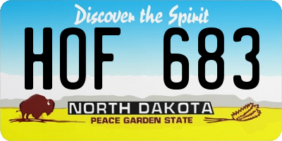 ND license plate HOF683