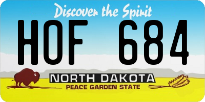 ND license plate HOF684