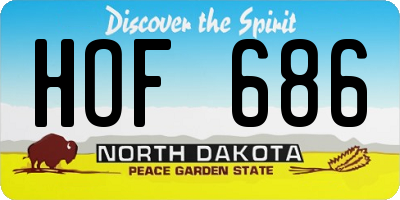ND license plate HOF686
