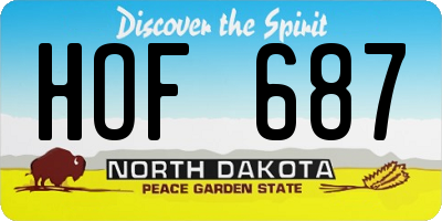 ND license plate HOF687