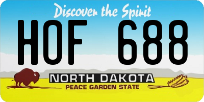 ND license plate HOF688