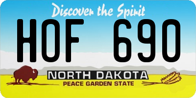 ND license plate HOF690