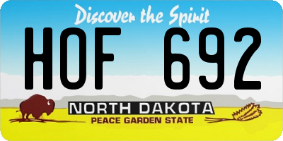 ND license plate HOF692