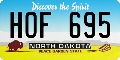 ND license plate HOF695