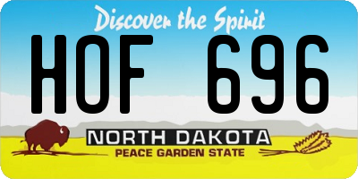 ND license plate HOF696