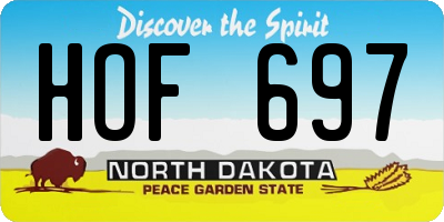 ND license plate HOF697