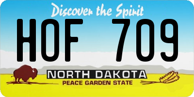 ND license plate HOF709