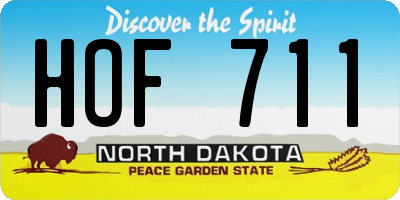ND license plate HOF711