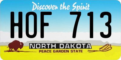 ND license plate HOF713
