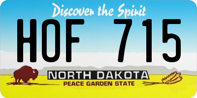 ND license plate HOF715