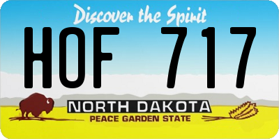 ND license plate HOF717
