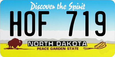 ND license plate HOF719