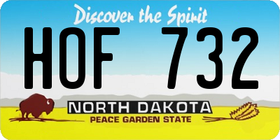 ND license plate HOF732