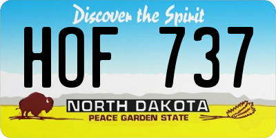 ND license plate HOF737