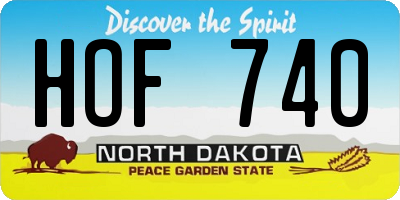 ND license plate HOF740