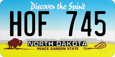 ND license plate HOF745