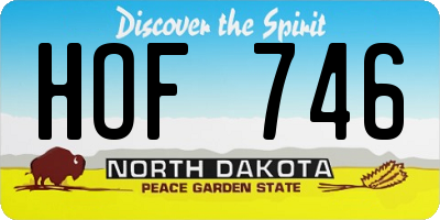 ND license plate HOF746