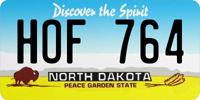 ND license plate HOF764