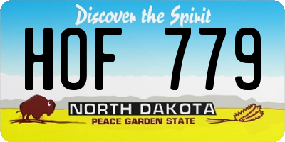 ND license plate HOF779