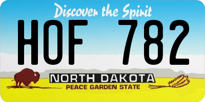 ND license plate HOF782