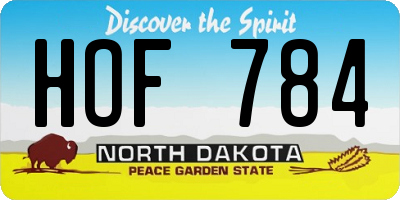 ND license plate HOF784