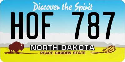 ND license plate HOF787