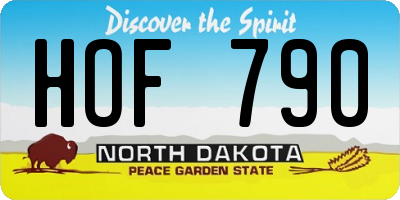 ND license plate HOF790