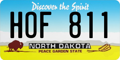 ND license plate HOF811