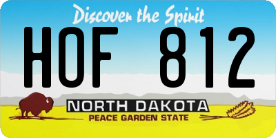 ND license plate HOF812